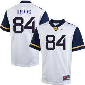 Men's West Virginia Mountaineers NCAA #84 Jovani Haskins White Authentic Nike Stitched College Football Jersey TD15G28IU